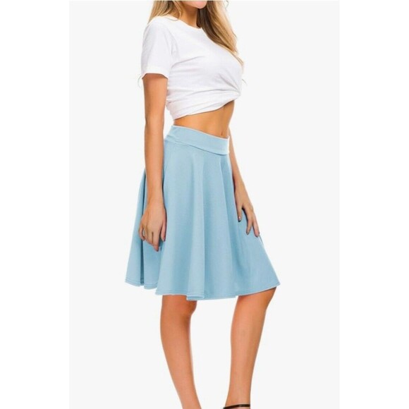 Urban CoCo Women's Basic Versatile Stretchy Flared Casual Mini Skater Skirt - Picture 5 of 5